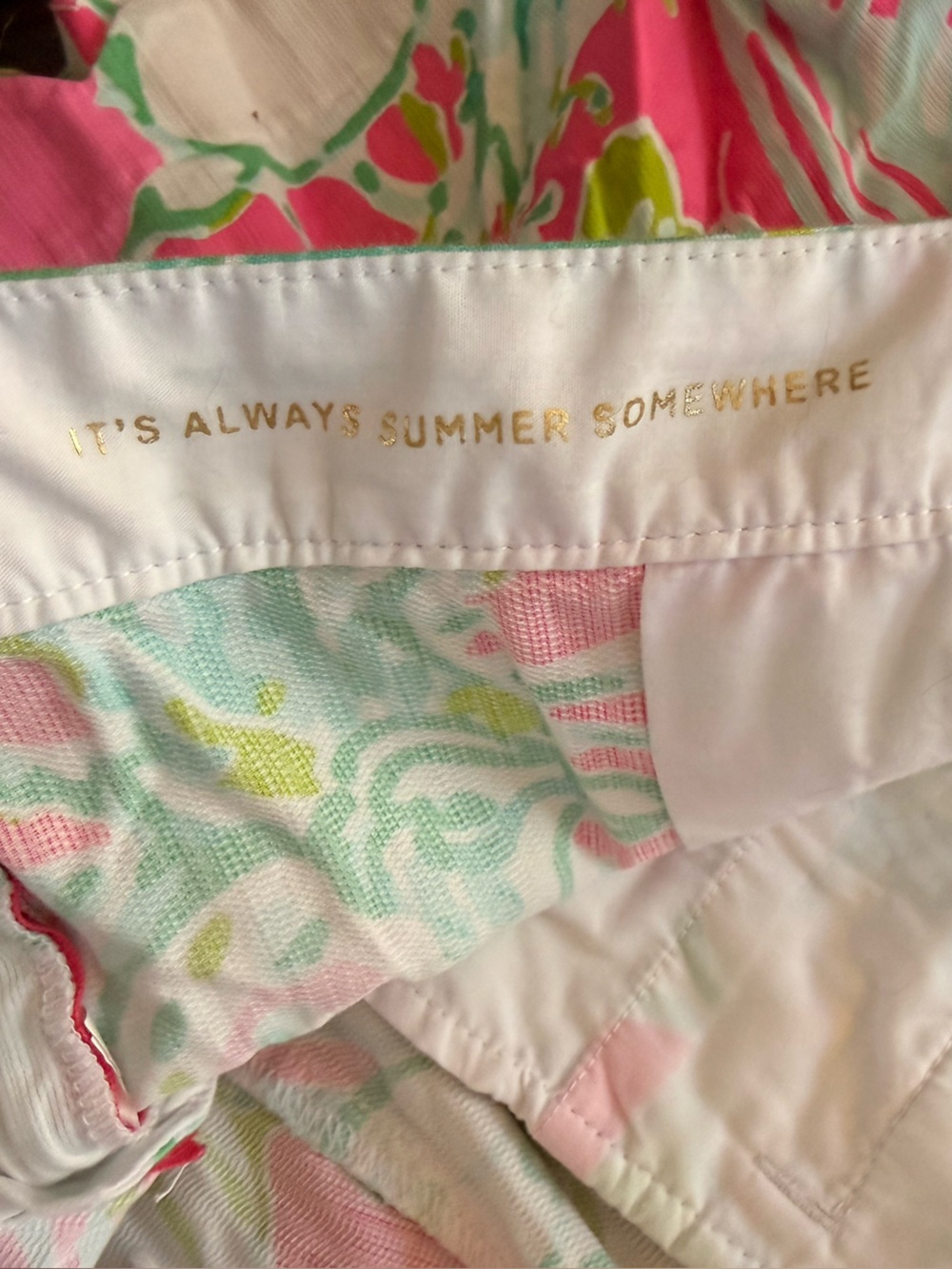Lilly Pulitzer Floral Scallop Hem Shorts — Pink, Green & White - Picture 5 of 8